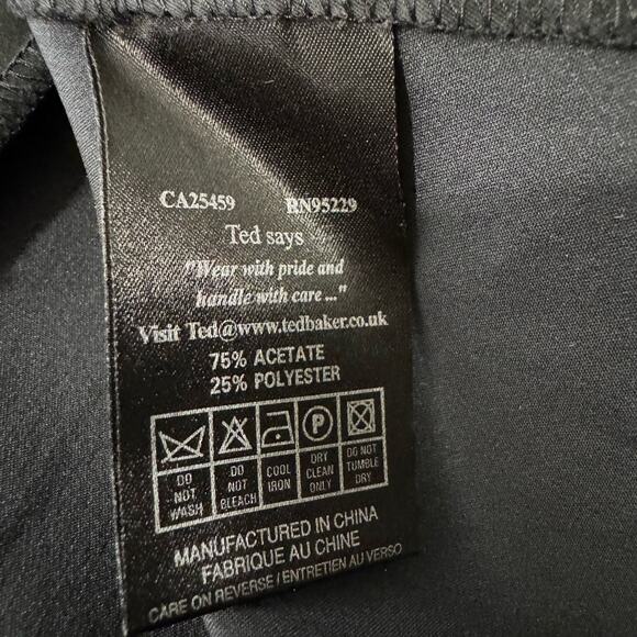 Ted Baker London Black Hook Eye Front Bodycon Strapless Dress Size 2 - Picture 14 of 16